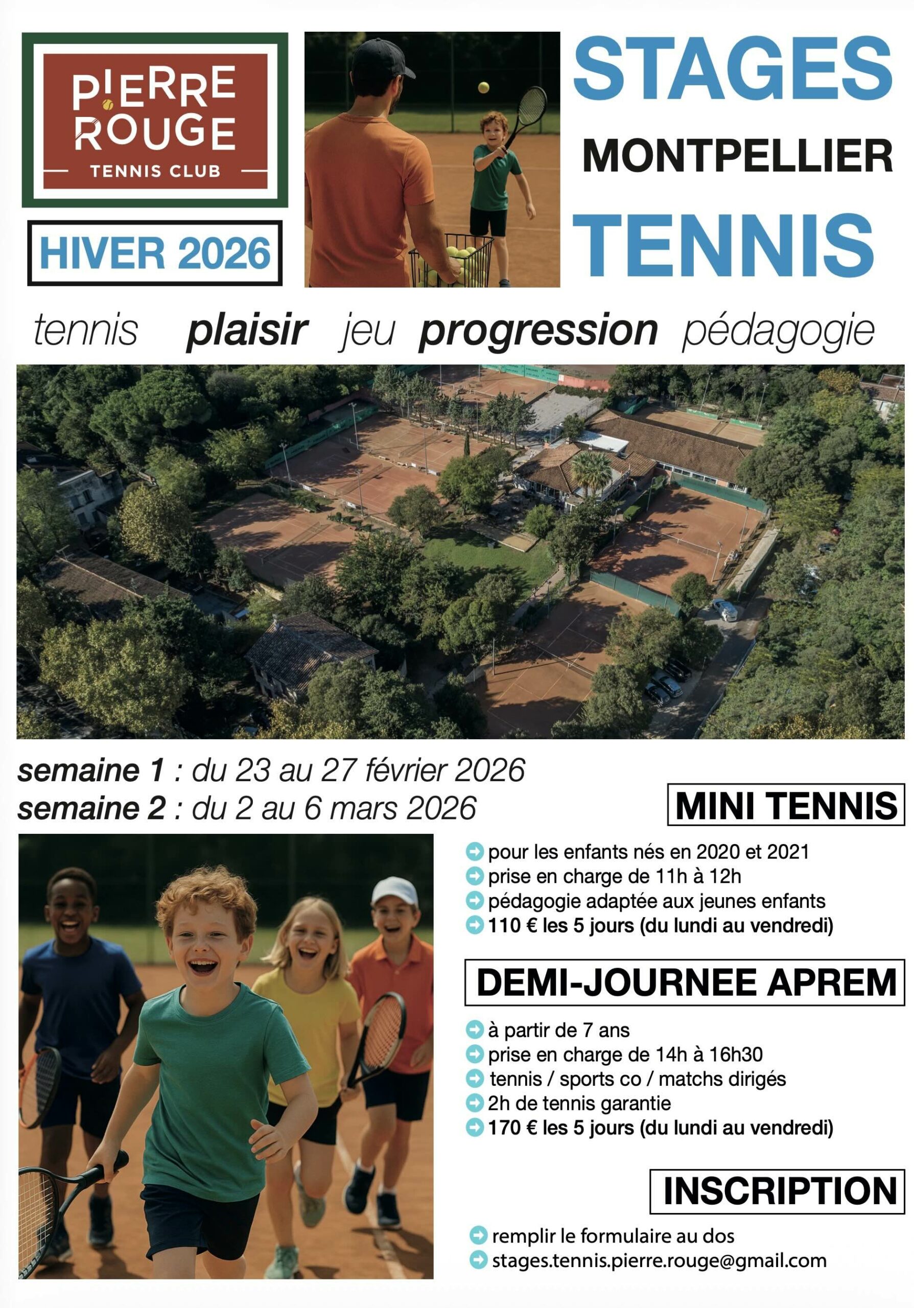Stages Tennis Enfant Ados Jeunes Montpellier Vacances Hiver Février 2026